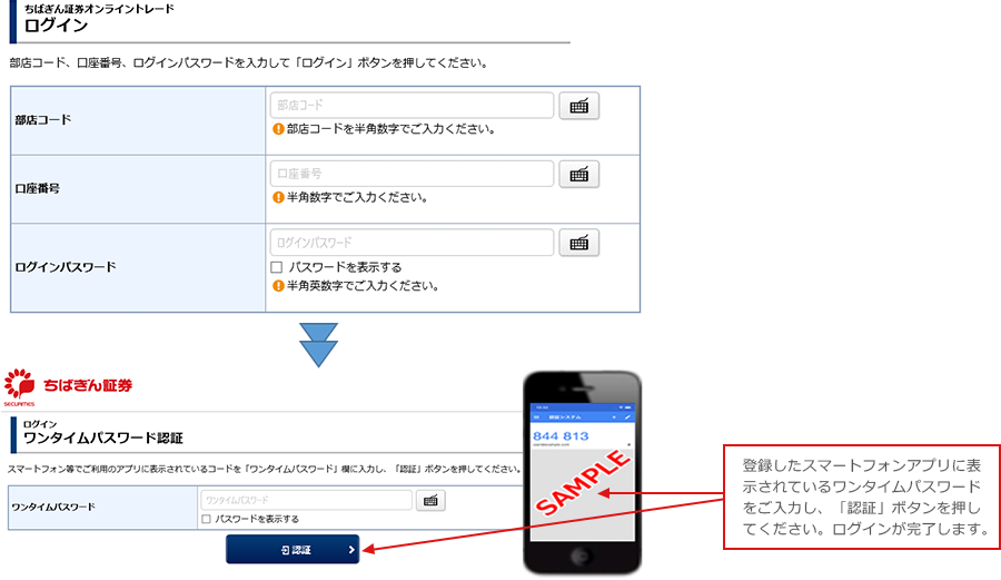 ワンタイムパスワード STEP5 画面イメージ