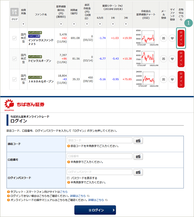 ログイン画面