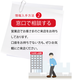 情報入手方法2 窓口で相談する